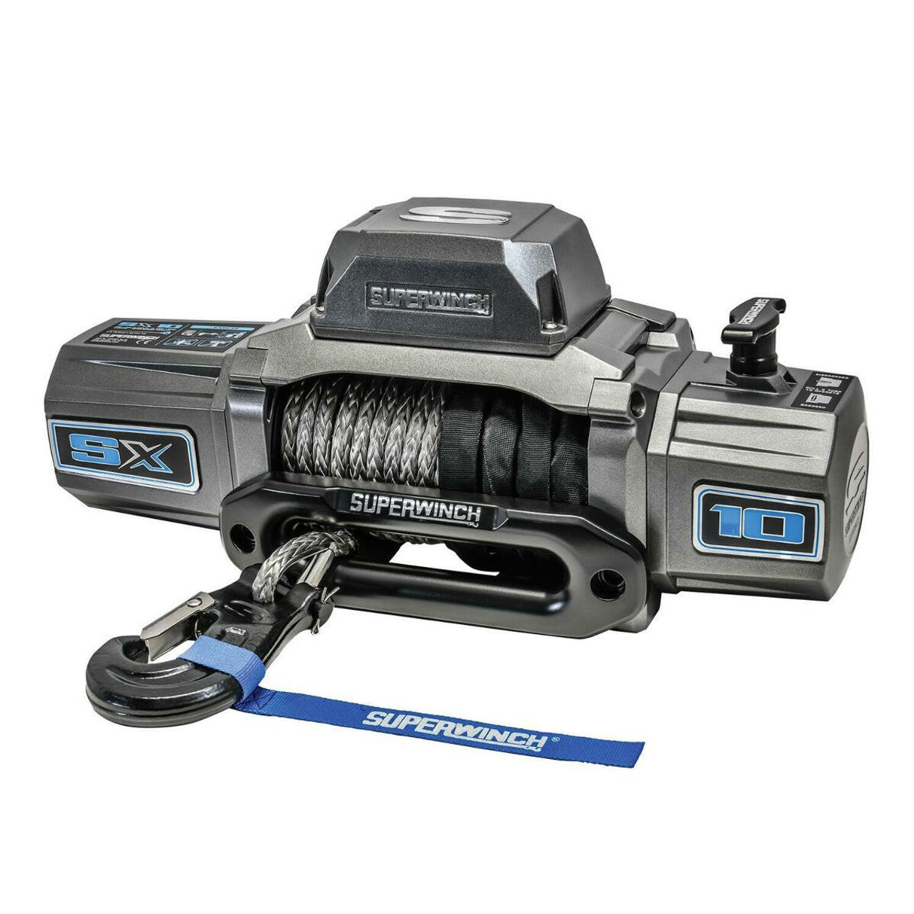 SX10SR Winch Graphite 12V 10000 lbs with Synthetic Rope