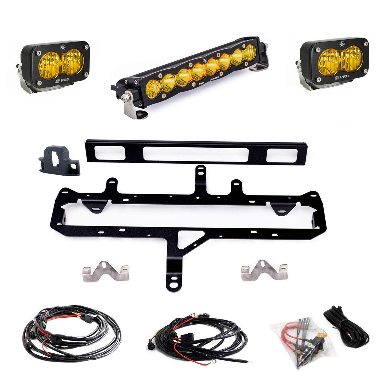 Toyota S8 10" Light Bar / S2 Pro TRD Pro Grille Conversion Light Kit - 2024-On Toyota Tacoma