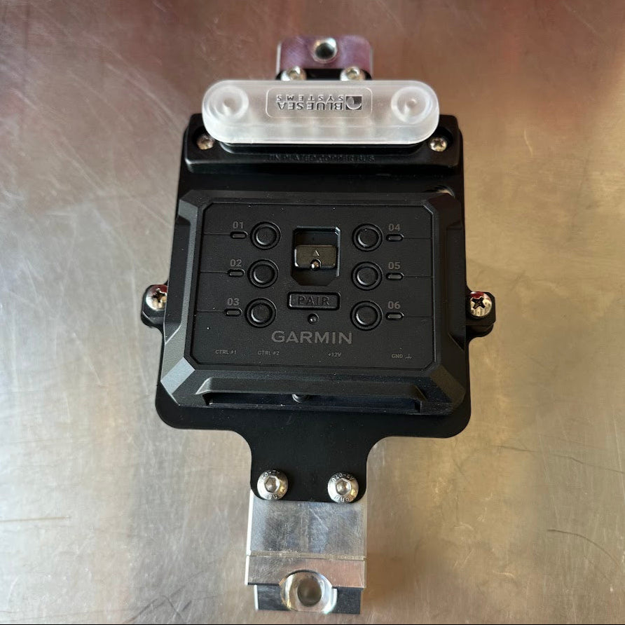 Ford super duty billet battery tie down side profile. 6061 Aluminum. Garmin PowerSwitch Mount for wiring lights. F250 F350