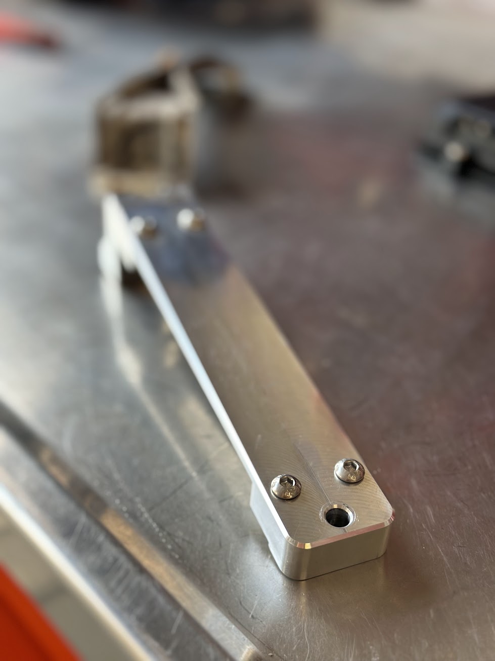 Ford super duty billet battery tie down side profile. 6061 Aluminum.