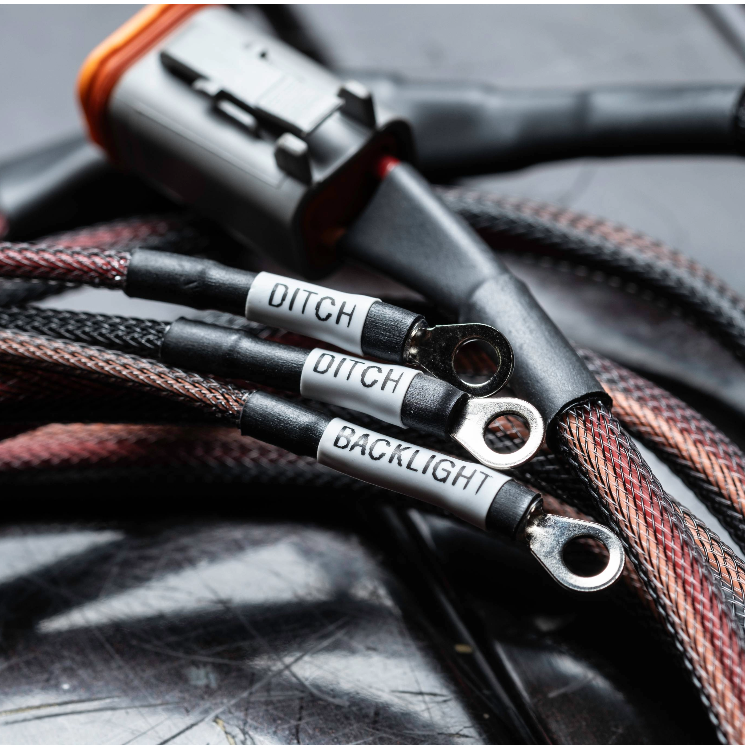 Mid-Size Vehicle Blaze Off-Road Pre-Made Wiring Harnesses - Blaze Off-Road Ditch light harness DT connectors with ring terminals