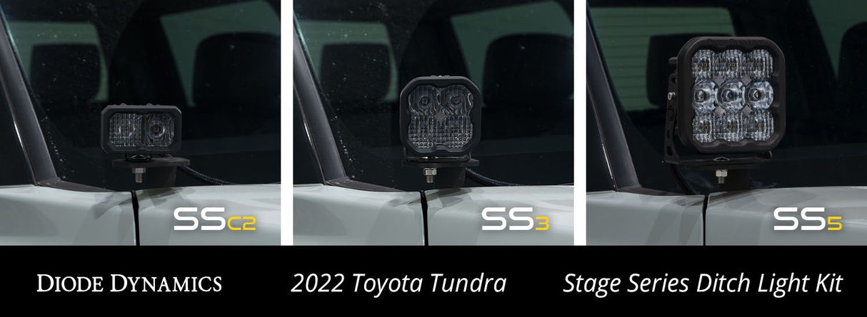 Stage Series Backlit Ditch Light Kit for 2022-2023 Toyota Tundra - Blaze Off-Road