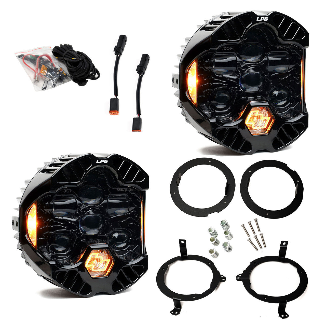 DOT LP6 LED Headlight Kit - Jeep 2018-2026 Wrangler JL; 2020-2026 Gladiator JT; NOTE w/Halogen Headlights