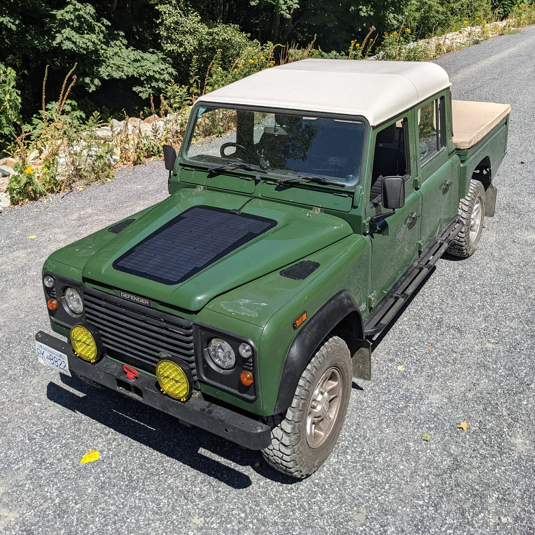 LAND ROVER DEFENDER (1983-2006) VSS SYSTEM™ - 75 WATT HOOD SOLAR PANEL - Blaze Off-Road