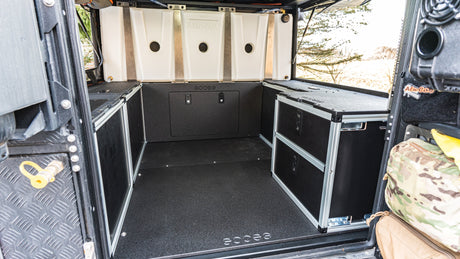 Goose Gear Alu-Cab Canopy Camper V2 - Toyota Tacoma 2005-Present 2nd & 3rd Gen. - Rear Double Drawer Module - 5' Bed