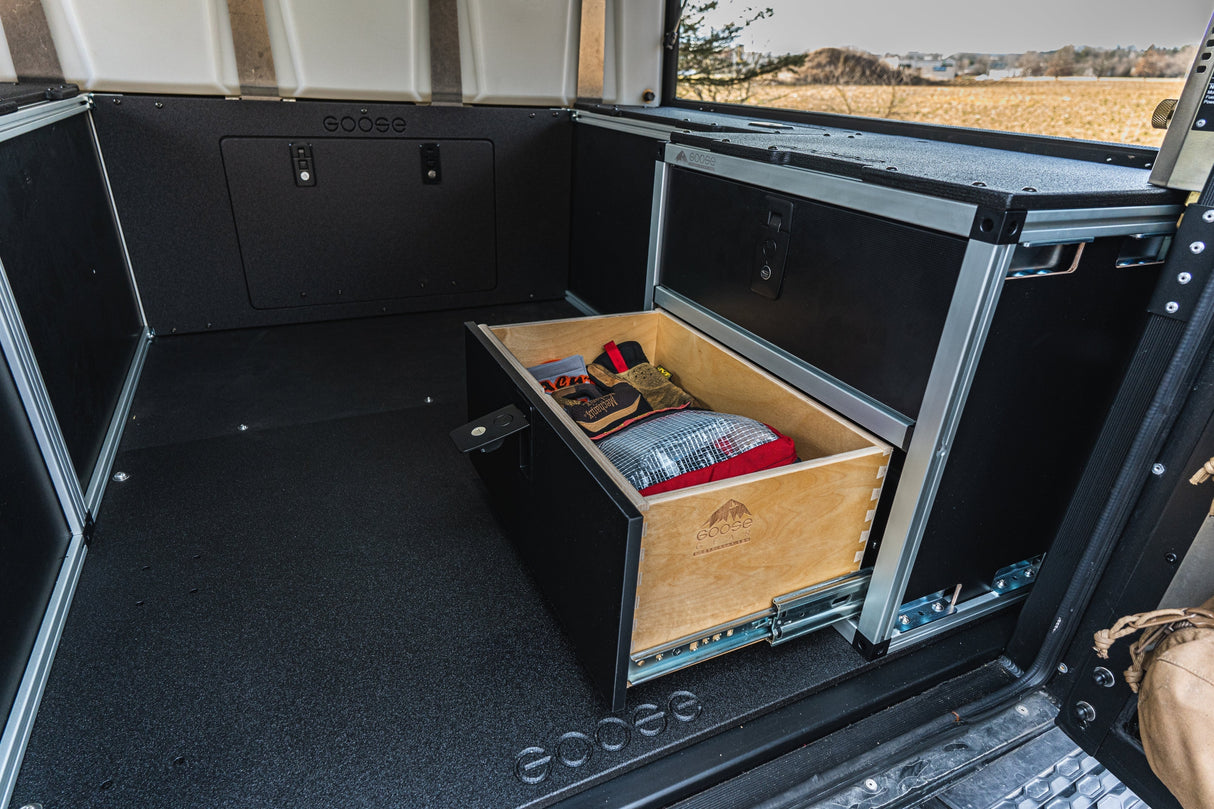 Goose Gear Alu-Cab Canopy Camper V2 - Ford Ranger 2019-Present 4th Gen. - Rear Double Drawer Module - 6' Bed