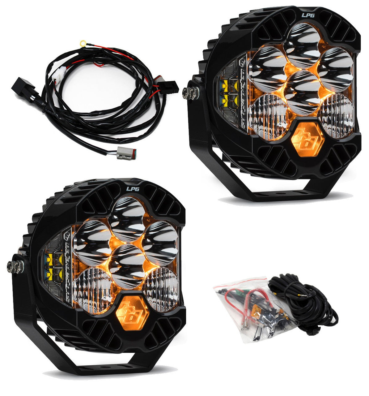 Jeep JL/JT LP6 Pro Bumper Light Kit - Jeep 2020-2026 Gladiator; 2018-2026 Wrangler JL; NOTE: w/ OE Steel Bumper