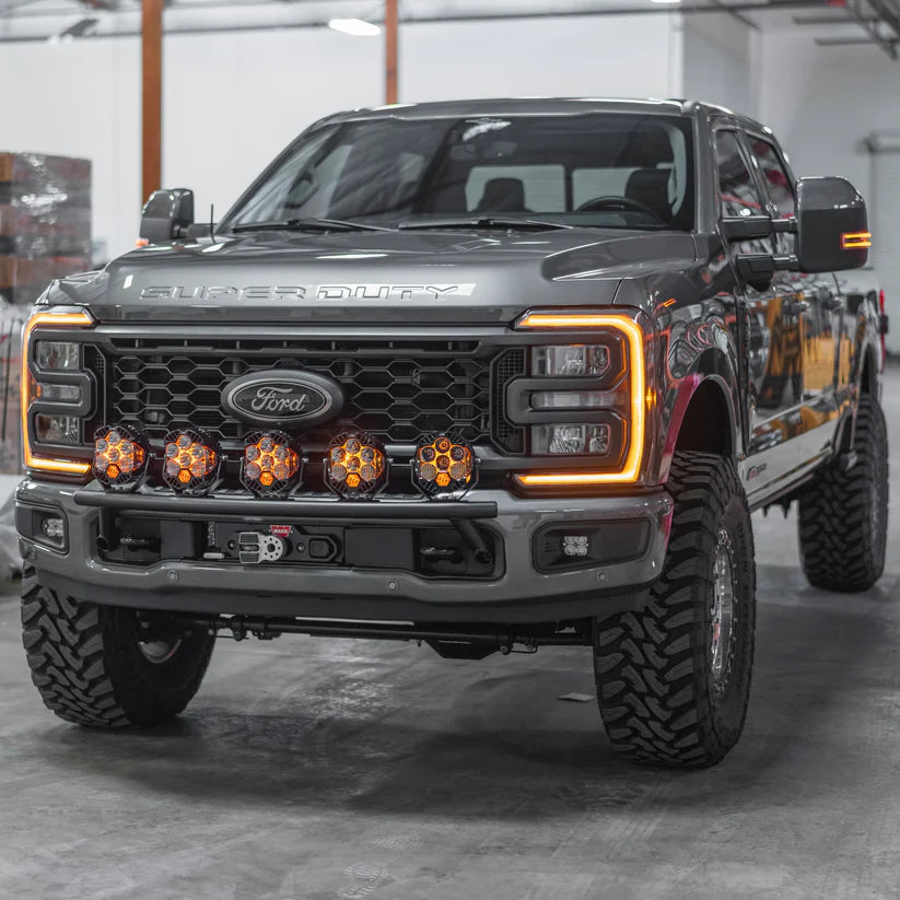 2017 - 2024 Ford Super Duty Factory Aftermarket Light Mount - 5 Round Off-Road Light Tabs
