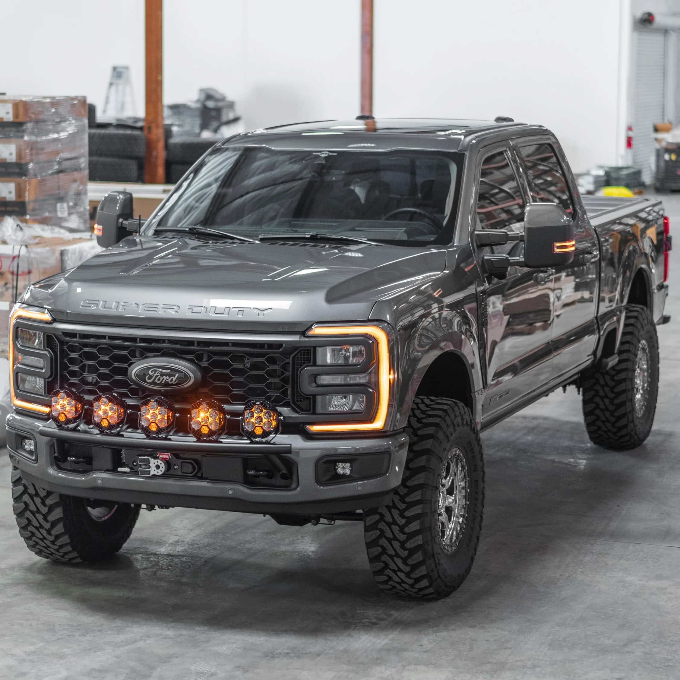 2017 - 2024 Ford Super Duty Factory Aftermarket Light Mount - 5 Round Off-Road Light Tabs