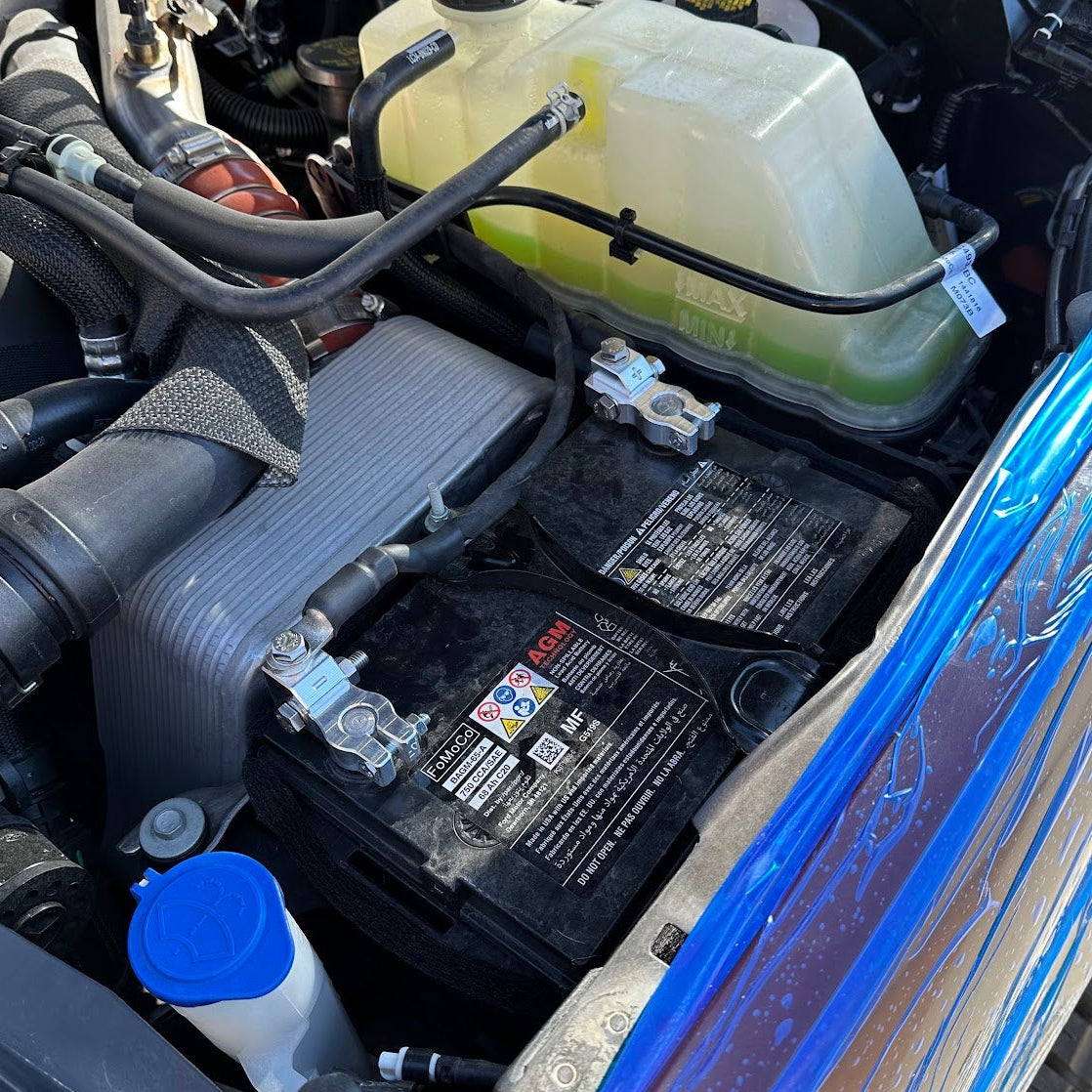 Billet battery terminals on Ford Superduty, F250 F350 F450