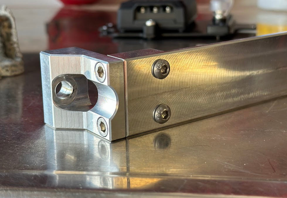 Ford super duty billet battery tie down side profile. 6061 Aluminum.