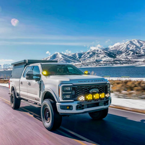 2017 - 2024 Ford Super Duty Factory Aftermarket Light Mount - 5 Round Off-Road Light Tabs