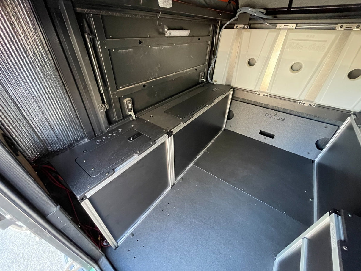 Goose Gear Alu-Cab Canopy Camper V2 - Toyota Tacoma 2005-Present 2nd & 3rd Gen. - Front Utility Module - 6' Bed