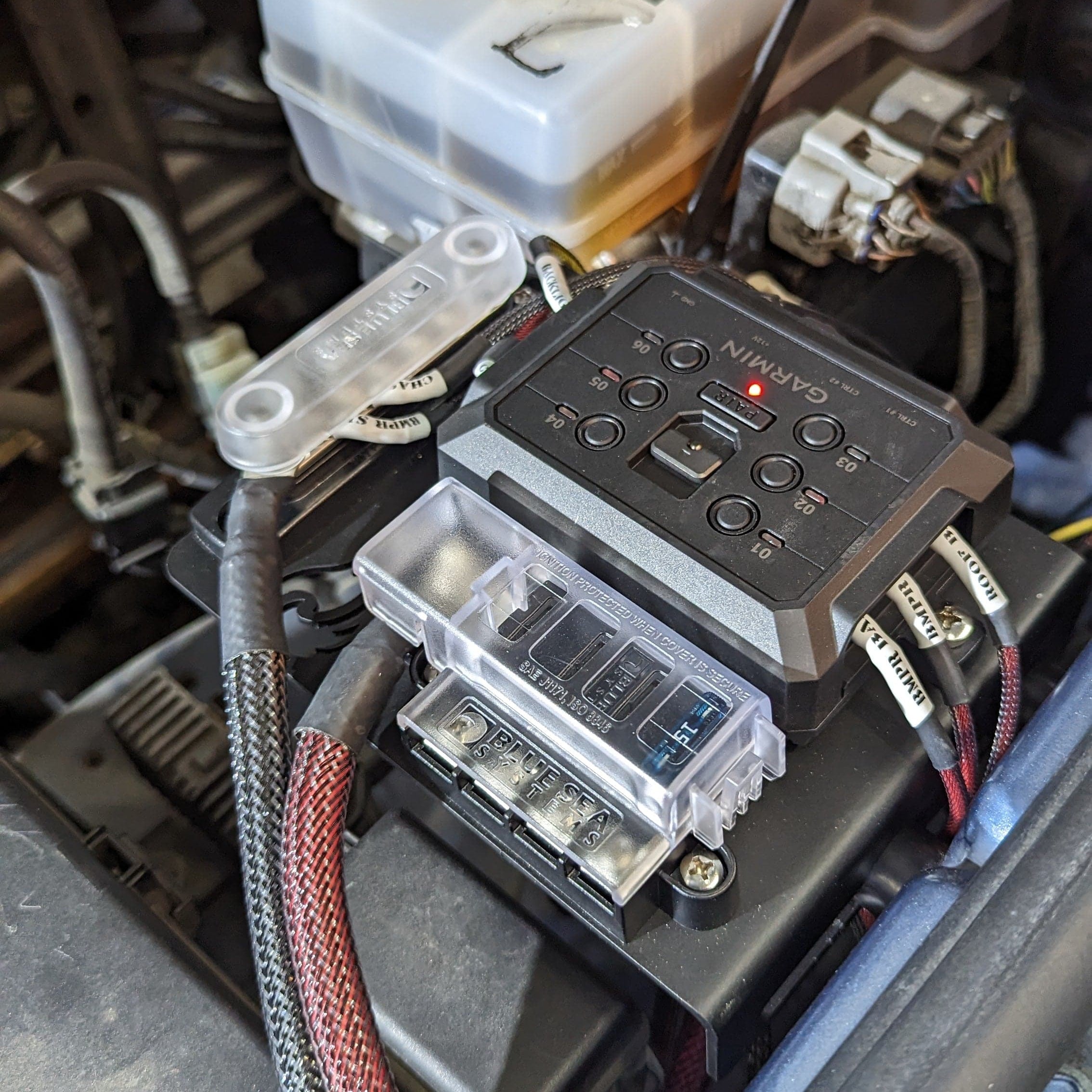 Installed photo of the Blaze Off-Road Toyota Garmin PowerSwitch Kit