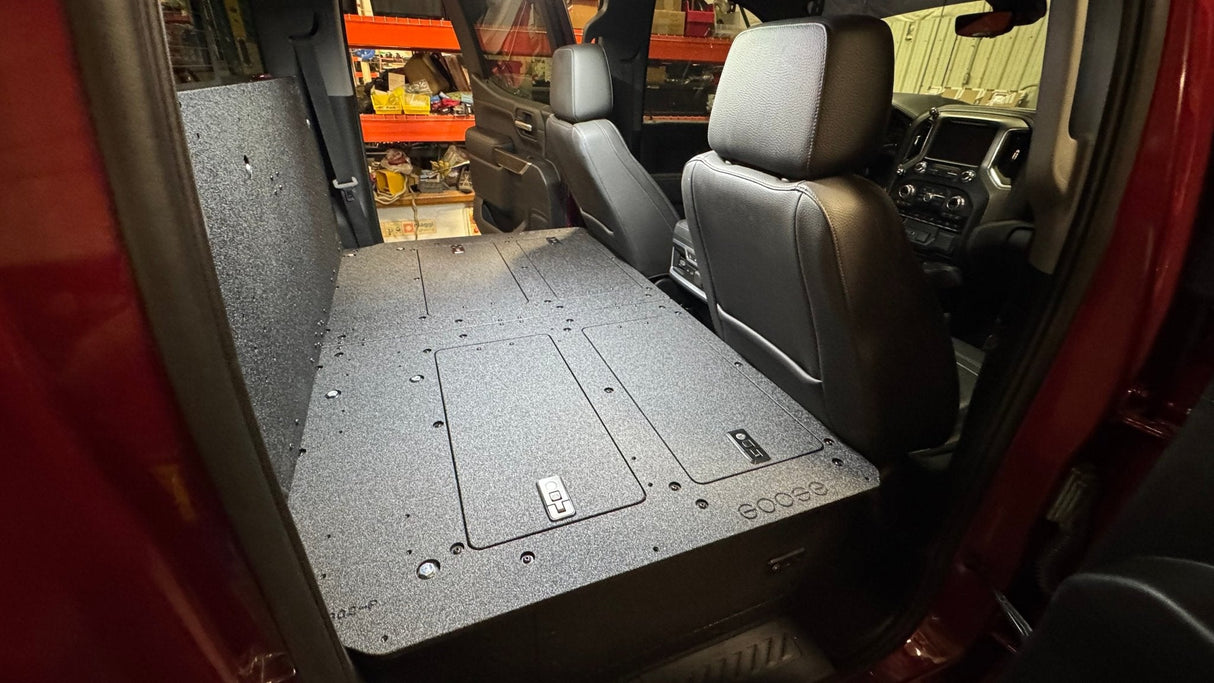 Goose Gear CHEVY - SILVERADO - 4TH GEN - GMC - SIERRA - 2019 - PRESENT - 5TH GEN - EXPLORE SERIES - CREW CAB - SEAT DELETE PLATE SYSTEM - SECOND ROW - 100%