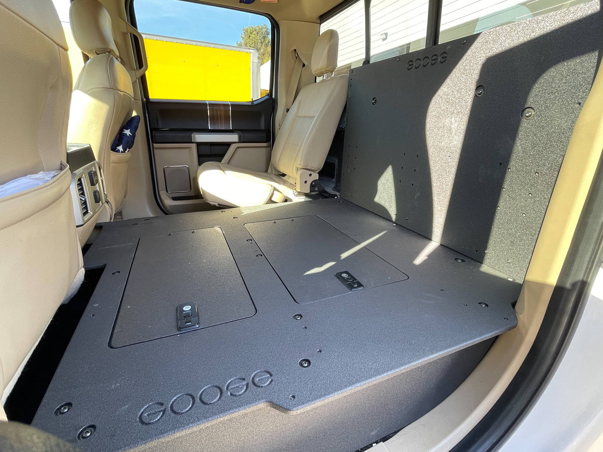 Ford Super Duty F250, F350, & F450 2017-Present 4th Gen. Crew Cab - Second Row Seat Delete Plate System - Blaze Off-Road