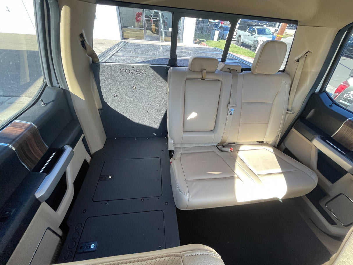 Ford Super Duty F250, F350, & F450 2017-Present 4th Gen. Crew Cab - Second Row Seat Delete Plate System - Blaze Off-Road