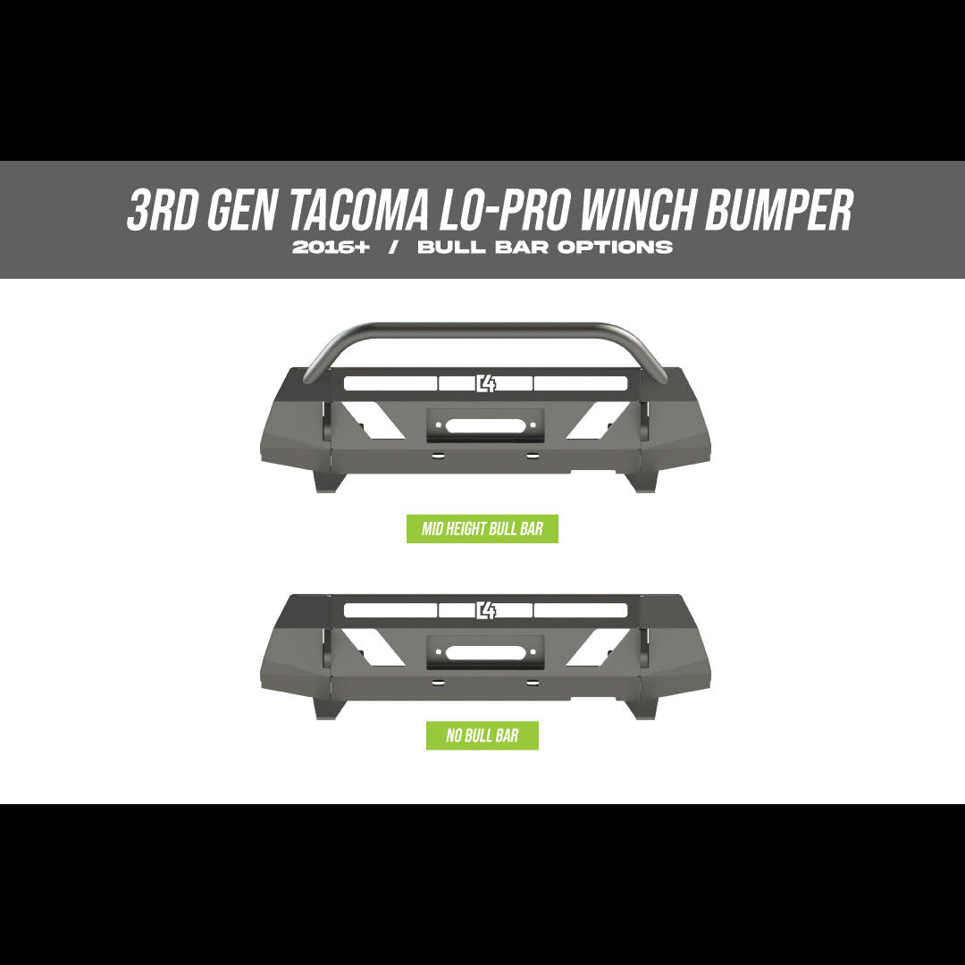 Tacoma Front Lo-Pro Winch Bumper / 3rd Gen / 2016+ - Blaze Off-Road